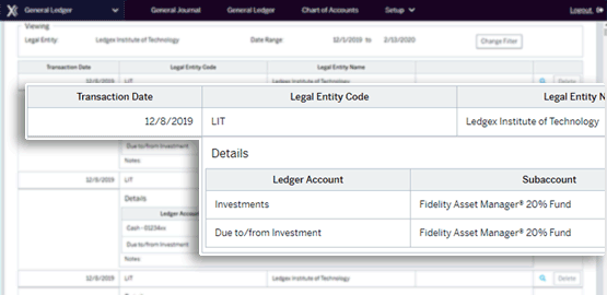 General Ledger Automatic Entry